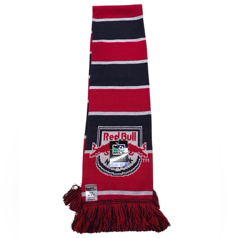 New York Red Bull Team MLS Soccer Futbol Striped Scarf